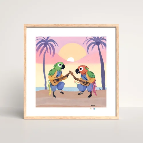 Muff Kids - The Reggae Band Of Parrots No:1 Art Print Poster