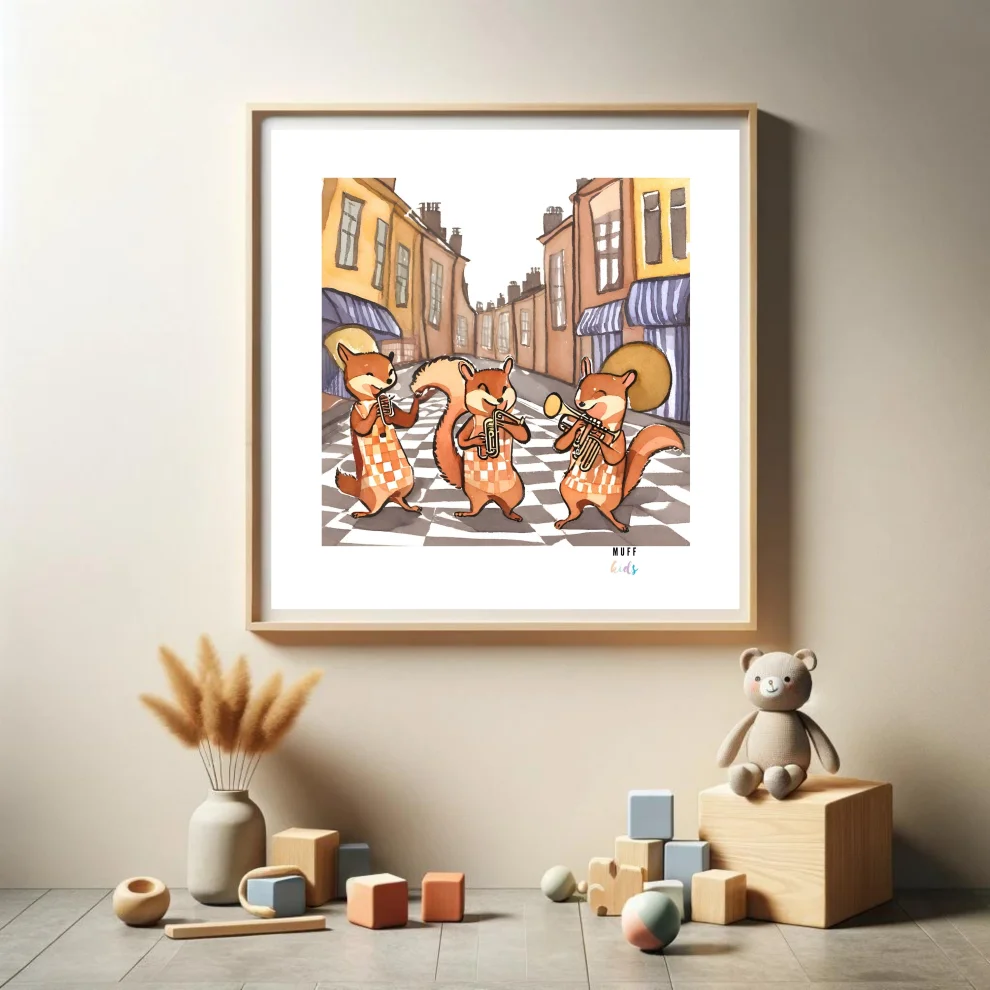 Muff Kids - The Ska Band Of Squirrels No:1 Art Print Poster