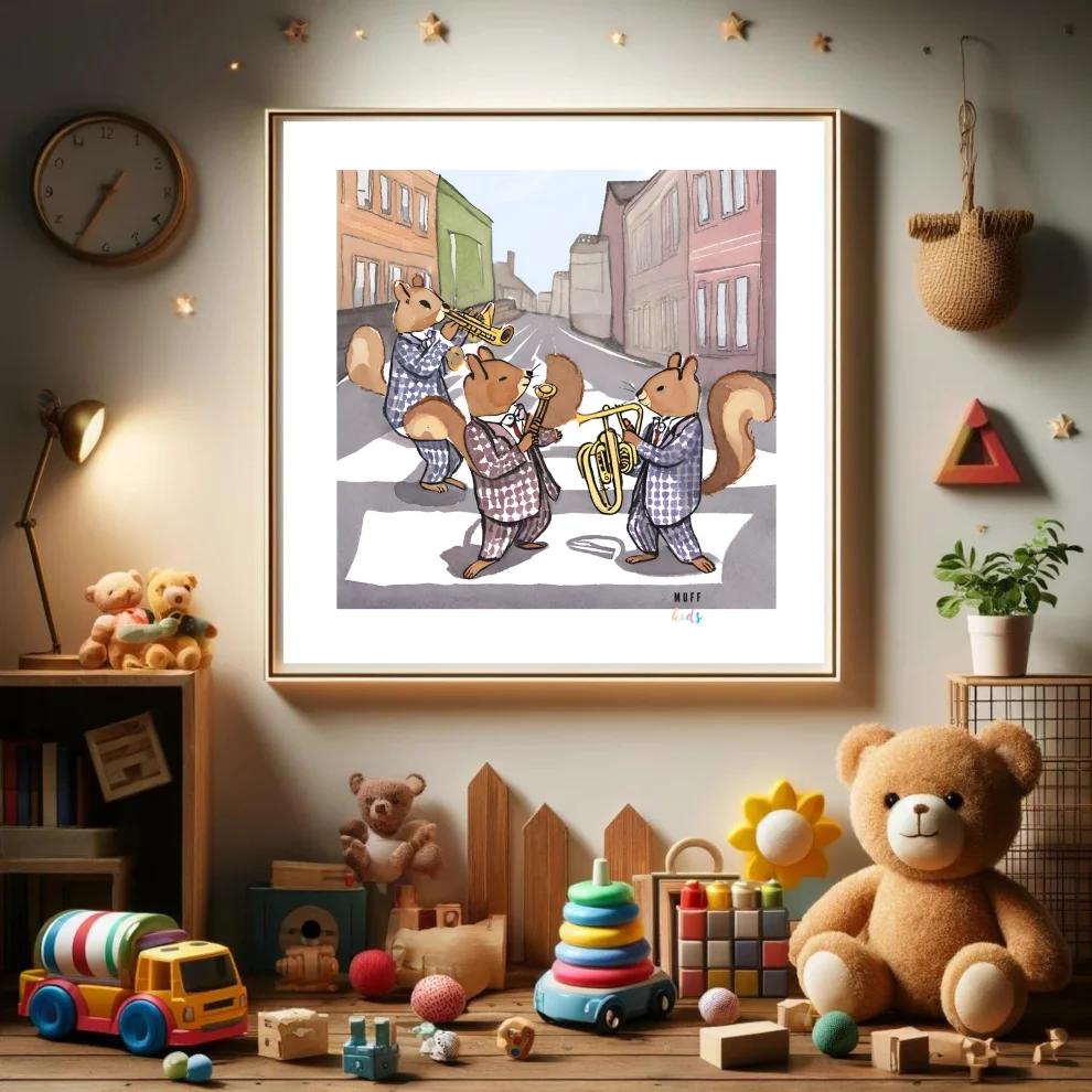 Muff Kids - The Ska Band Of Squirrels No:2 Art Print Poster