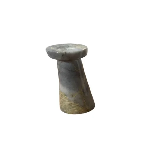 I Concept - Bema Marble Footed Candle Holder White