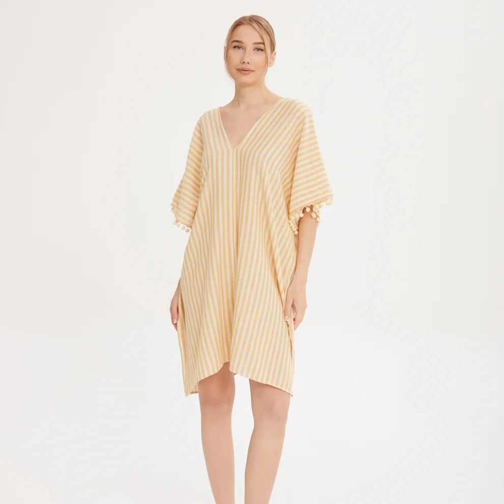 Sfida - Sf10- Yellow  Stripe Short Caftan