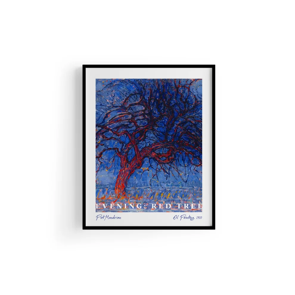 ODA.products - Evening; Red Tree Piet Mondrian Painting Box (Black ...