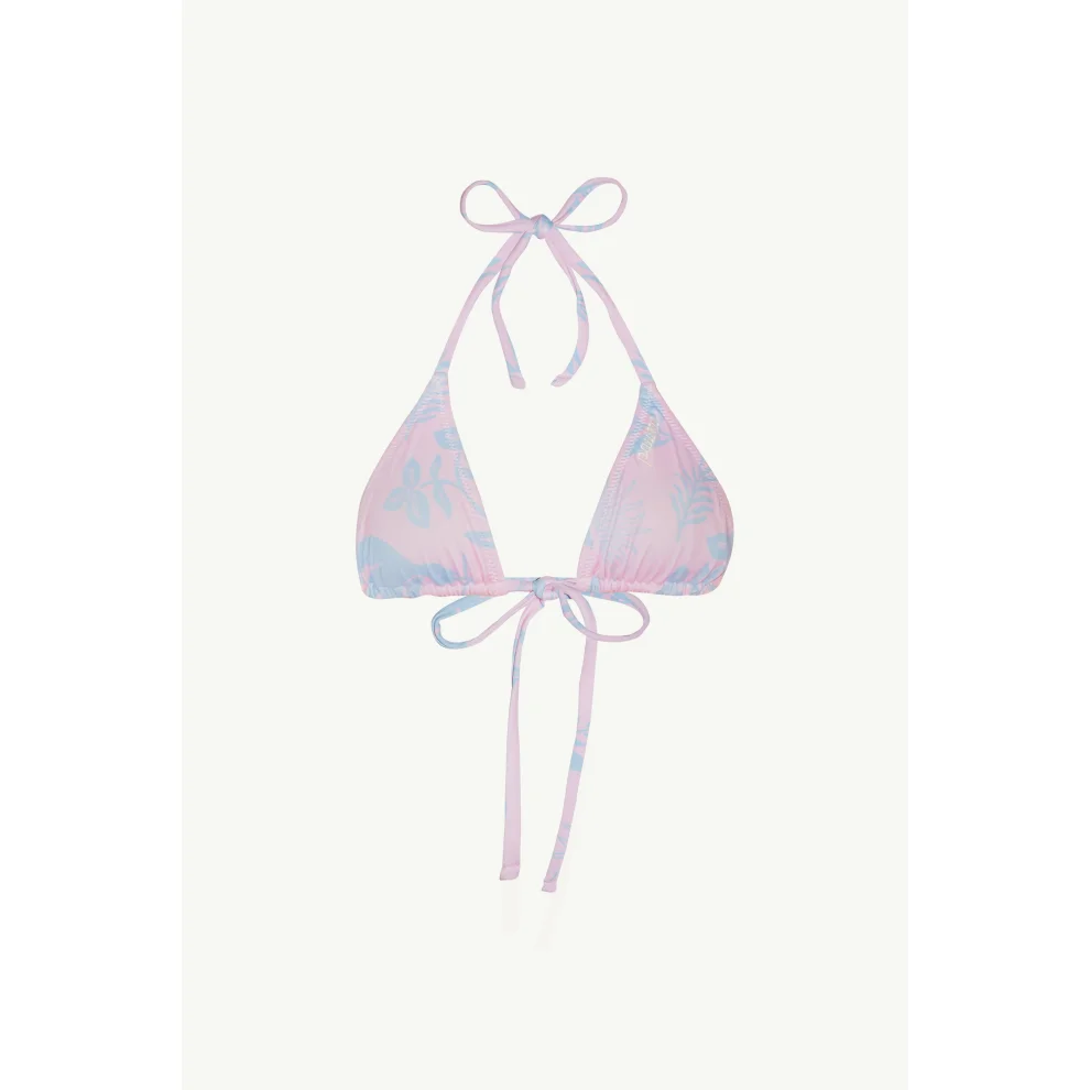 Paume - Beau Micro Triangle Bikini Top In Pink Sky