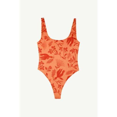 Paume - One-piece Orange Sunset Desenli Yüzücü Mayo