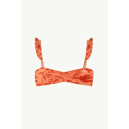 Paume - Rou Bralette Bikini Top In Orange Sunset