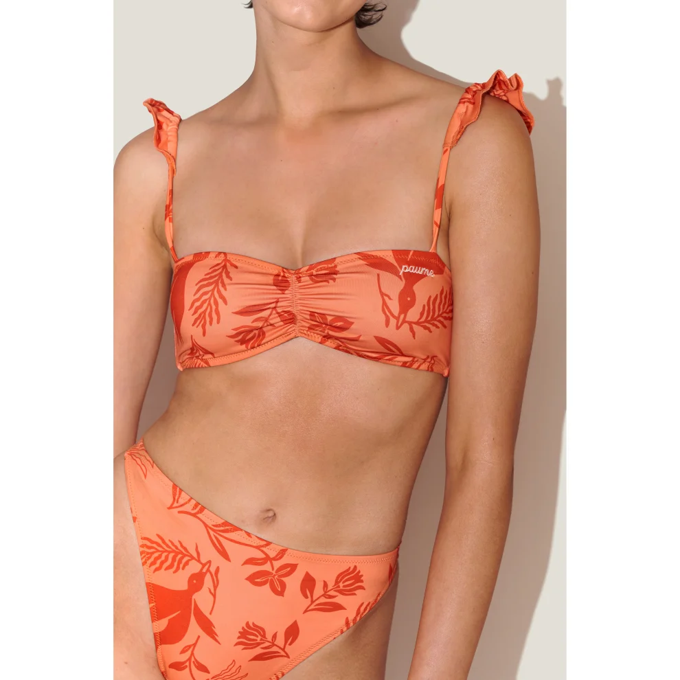 Paume - Rou Bralette Bikini Top In Orange Sunset