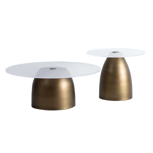 Beka Living - Karfa Plexi Double Coffee Table Set Brass
