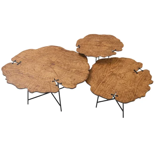 Bekaliving - Lula Wooden Triple Coffee Table Set Oak