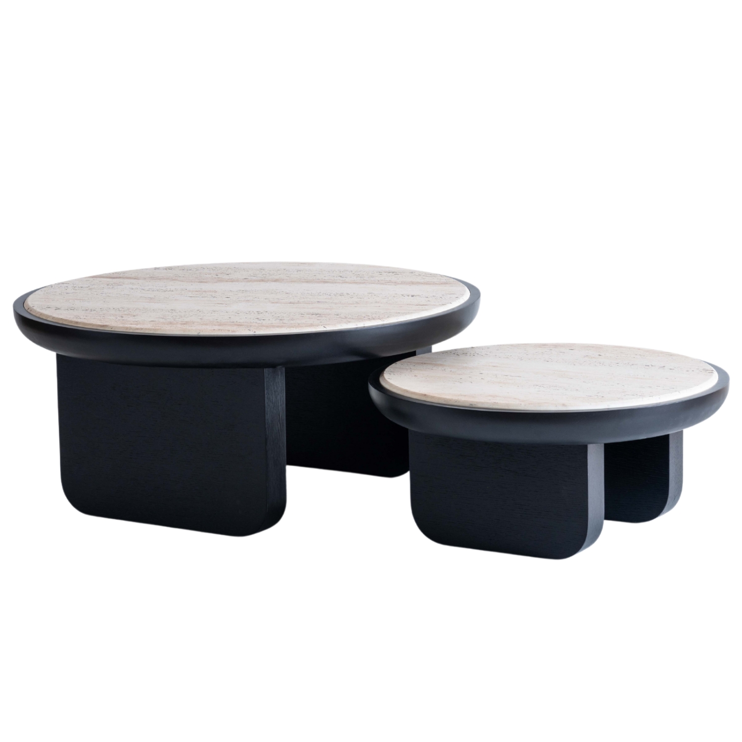 Manu Wooden Double Coffee Table Set