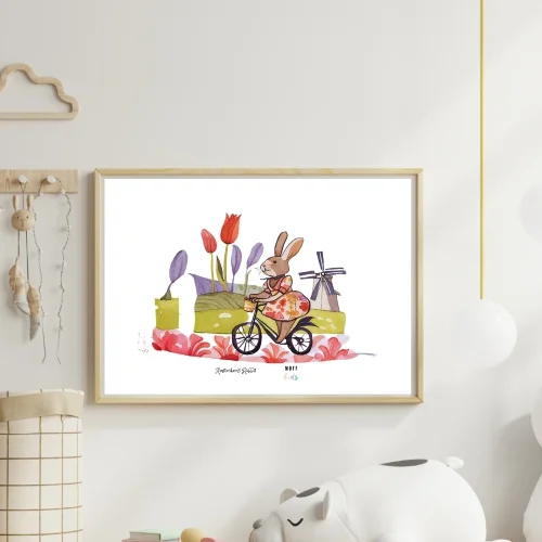 Muff Kids - Amsterdam's Rabbit - Travel Edition Art Print For Kids