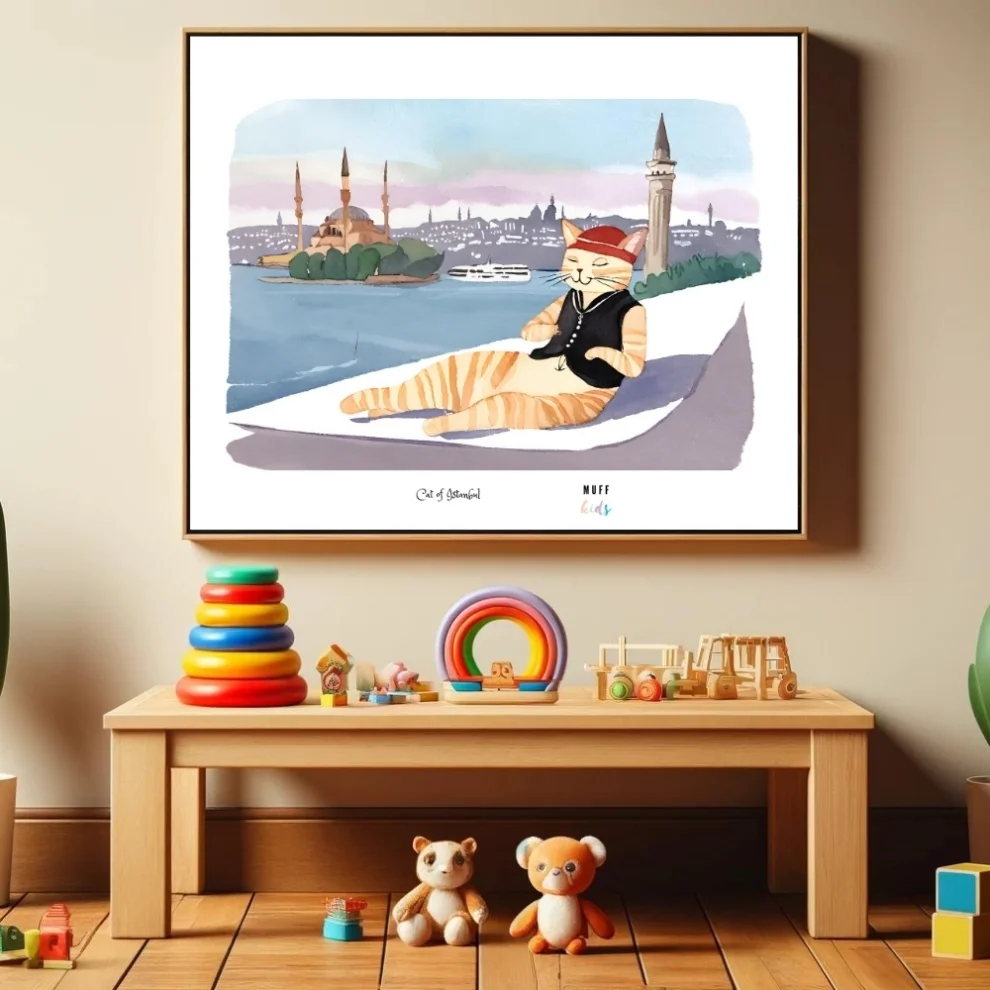 Muff Kids - Cat Of Istanbul - Travel Edition Art Baskı For Kids