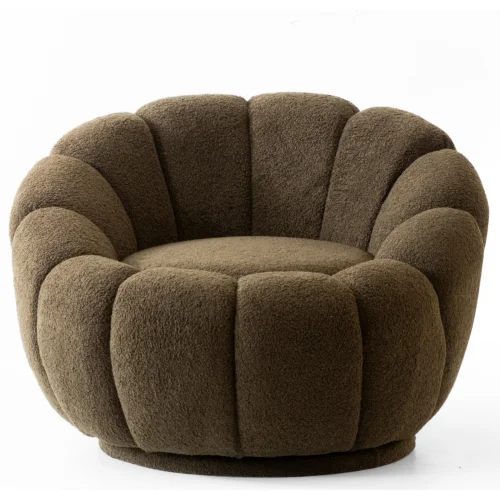 Beka Living - Potter Quilted Swivel Leg Teddy Armchair