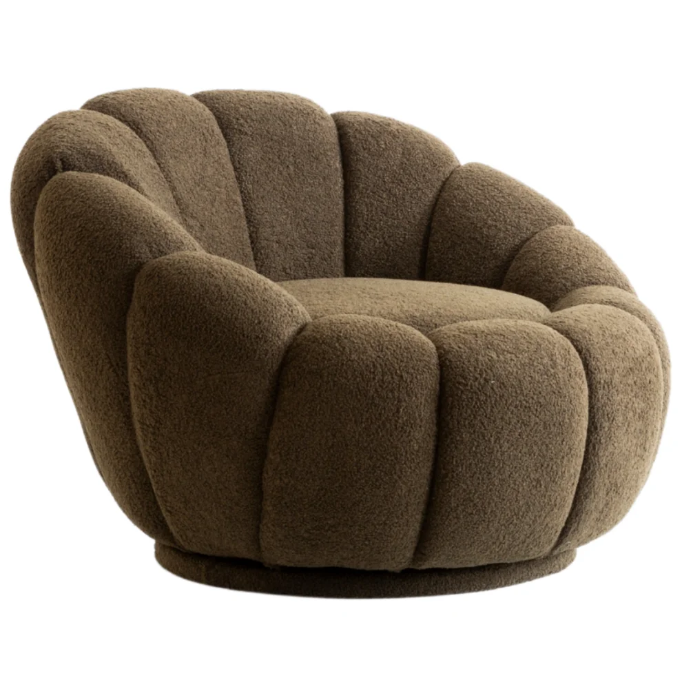 Bekaliving - Potter Quilted Swivel Leg Teddy Armchair