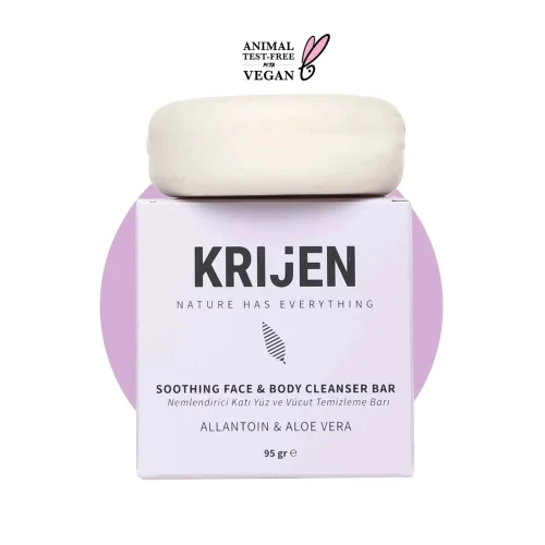 Krijen - Moisturizing Effective Allantoin & Aloe Vera Face And Body Cleansing Bar 95 Gr