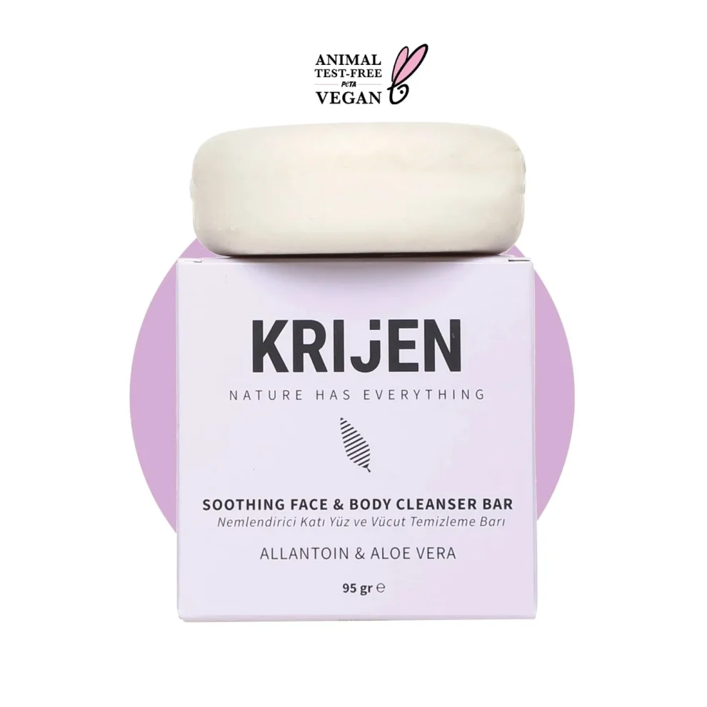 Krijen - Nemlendirici Etkili Allantoin & Aloe Vera Yüz Ve Vücut Temizleme Barı 95 Gr