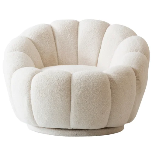 Beka Living - Potter Quilted Swivel Leg Teddy Armchair