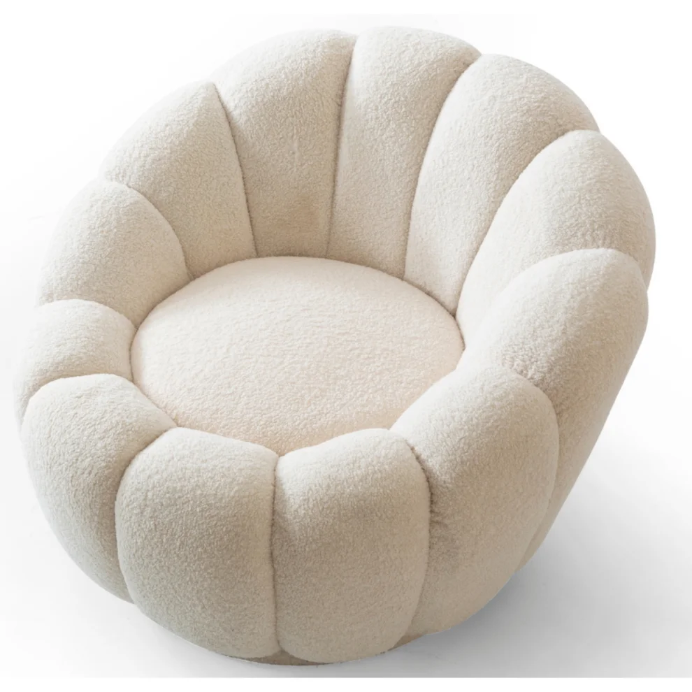 Bekaliving - Potter Quilted Swivel Leg Teddy Armchair