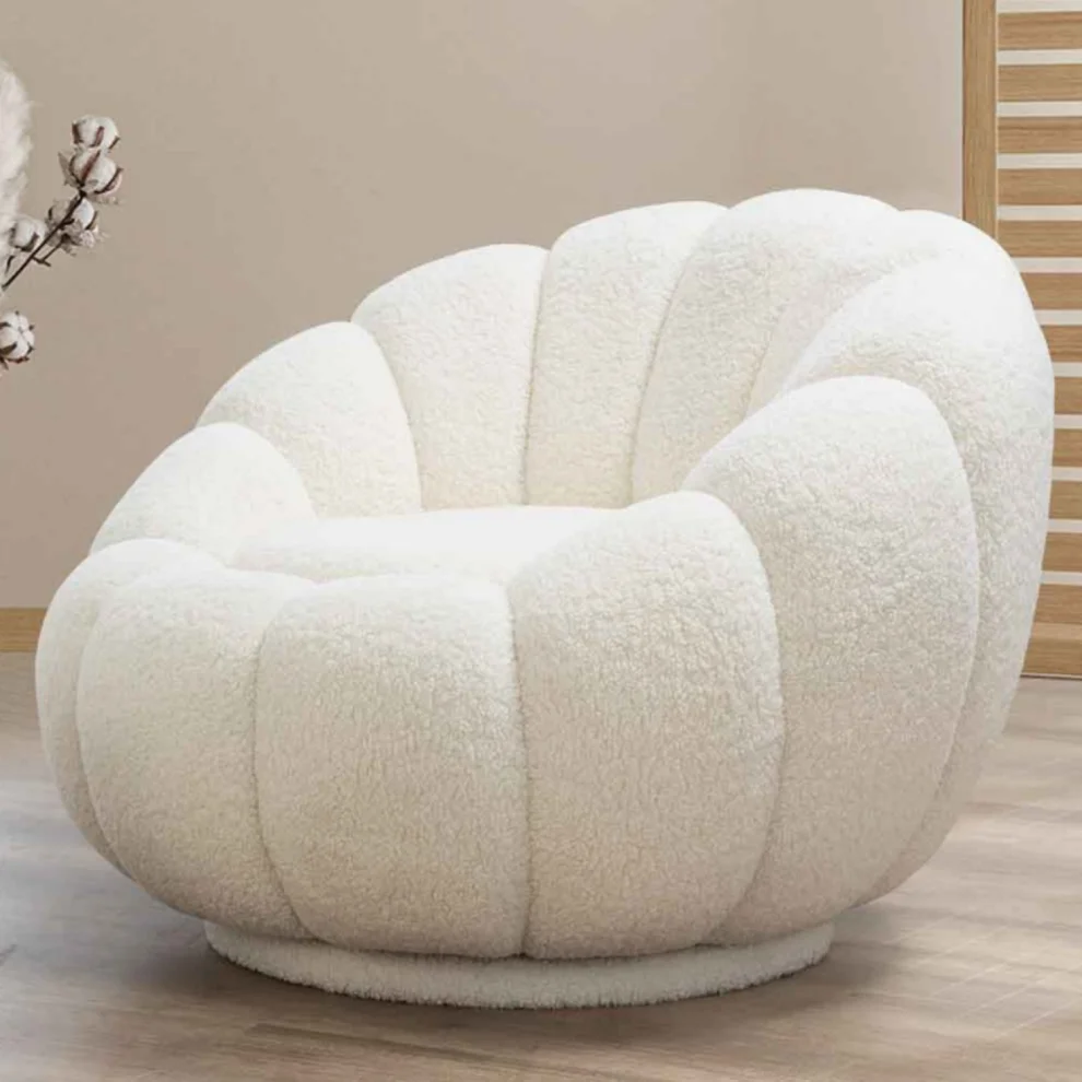 Bekaliving - Potter Quilted Swivel Leg Teddy Armchair