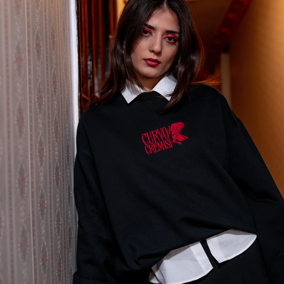 Curvo Cremisi - Oversize Sweatshirt