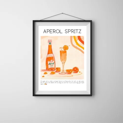Muff Atelier - Aperol Spritz Cocktail Art Print Poster