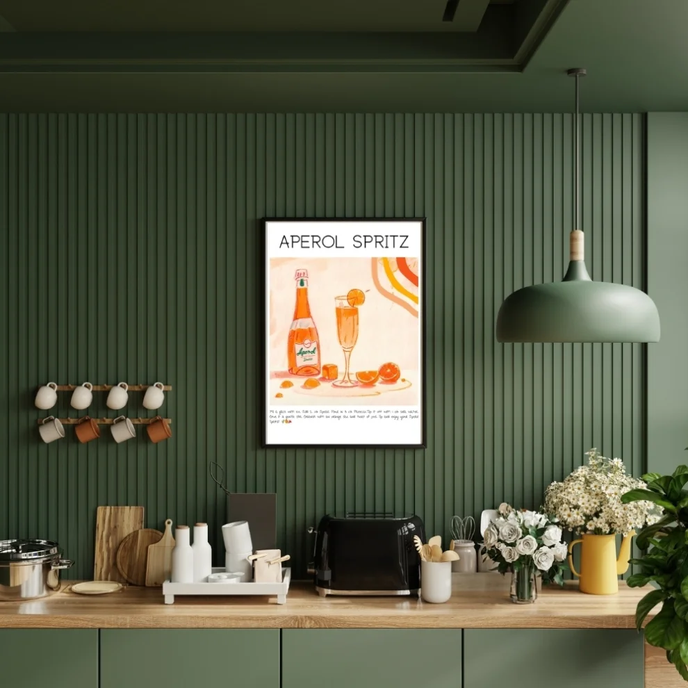Muff Atelier - Aperol Spritz Cocktail Art Print Poster