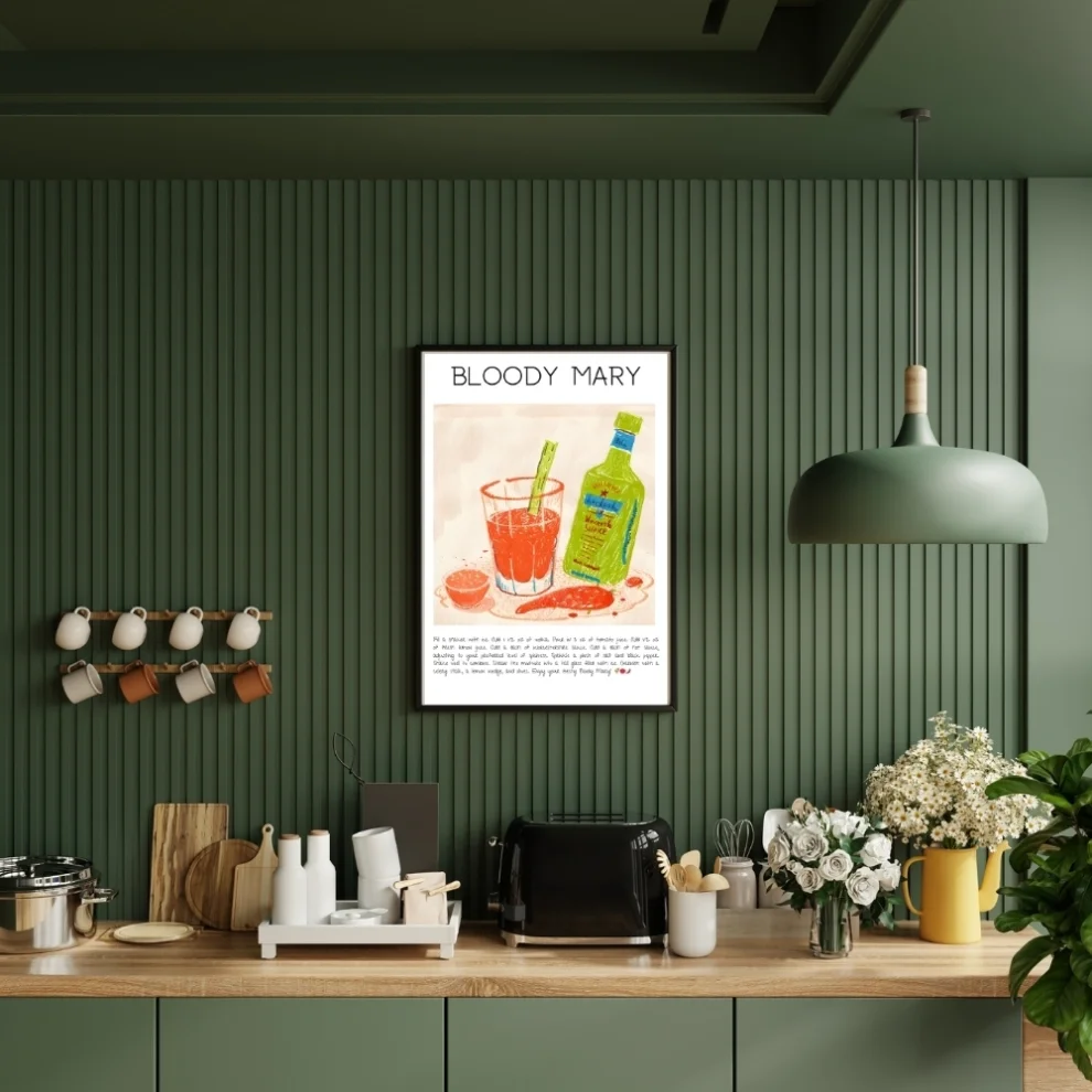 Muff Atelier - Bloody Mary Cocktail Art Print Poster