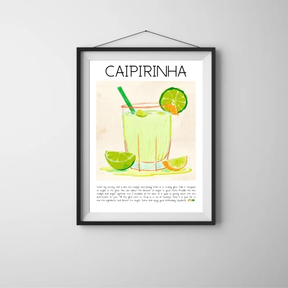 Muff Atelier - Caipirinha Cocktail Art Print Poster
