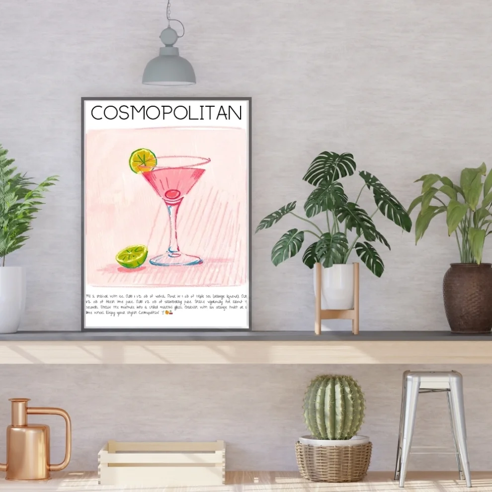 Muff Atelier - Cosmopolitan Cocktail Art Print Poster