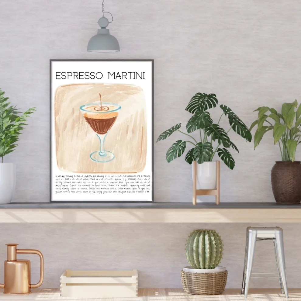 Muff Atelier - Espresso Martini Cocktail Art Print Poster