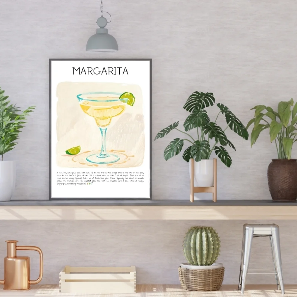 Muff Atelier - Margarita Cocktail Art Print Poster