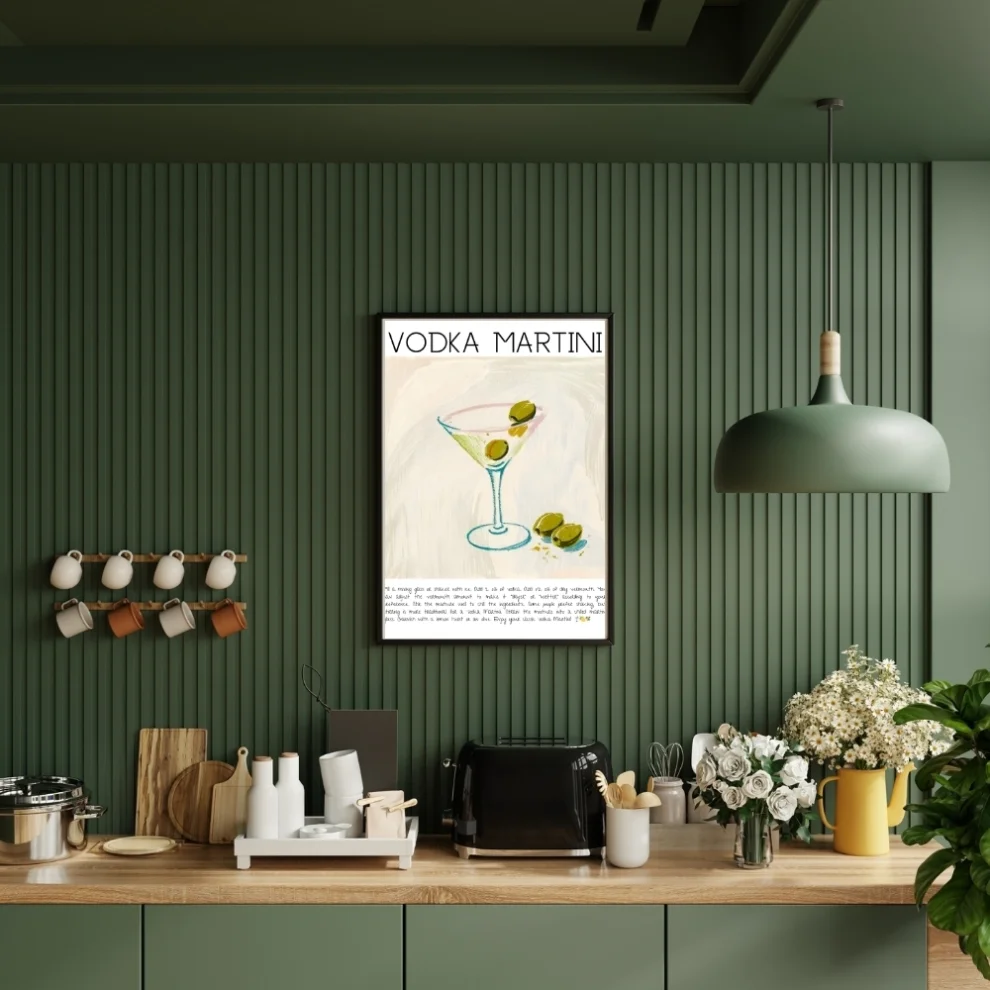 Muff Atelier - Vodka Martini Cocktail Art Print Poster