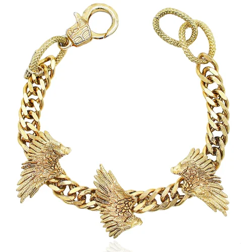 Bayemeyc - Feather Gold Plated Chain ​​bracelet