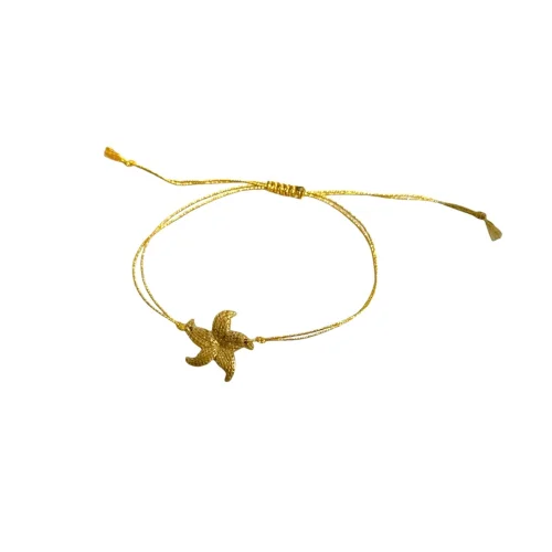 Daisy Lazy Creations - Adjustable Gold Rope Detailed Star Bracelet