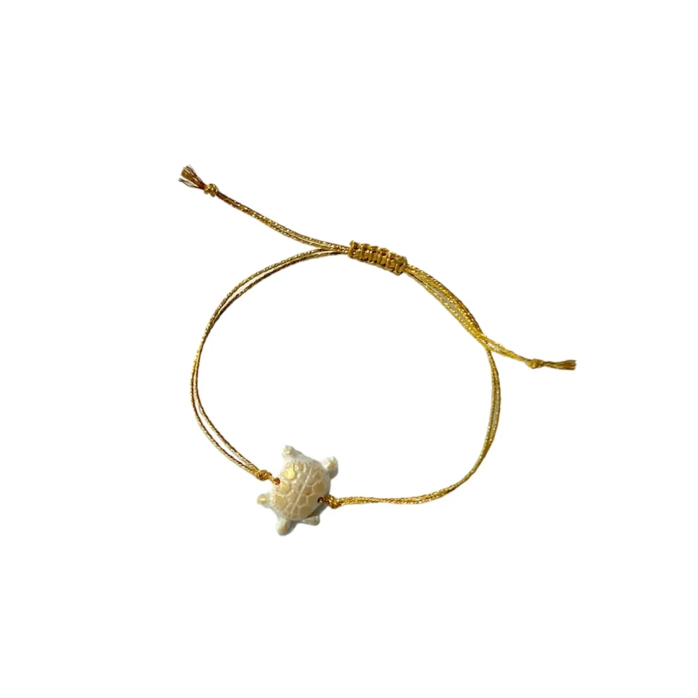 Daisy Lazy Creations - Adjustable Gold Rope Detailed Turtle Bracelet