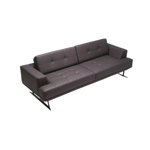 Bekaliving - Bavaria Metal Leg Leather Triple Sofa