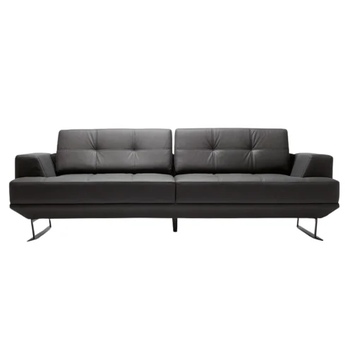 Bekaliving - Bavaria Metal Leg Leather Triple Sofa