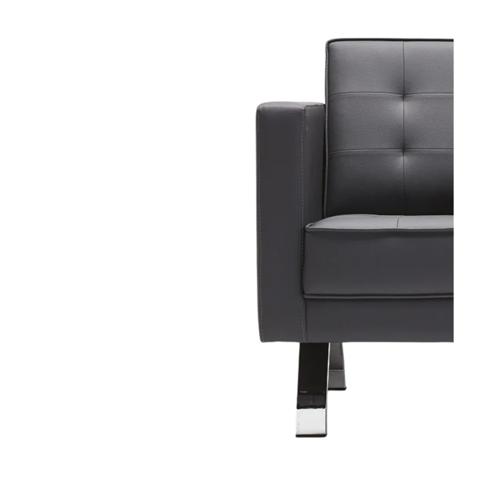 Bekaliving - Zirum Metal Leg Quilted Leather Armchair