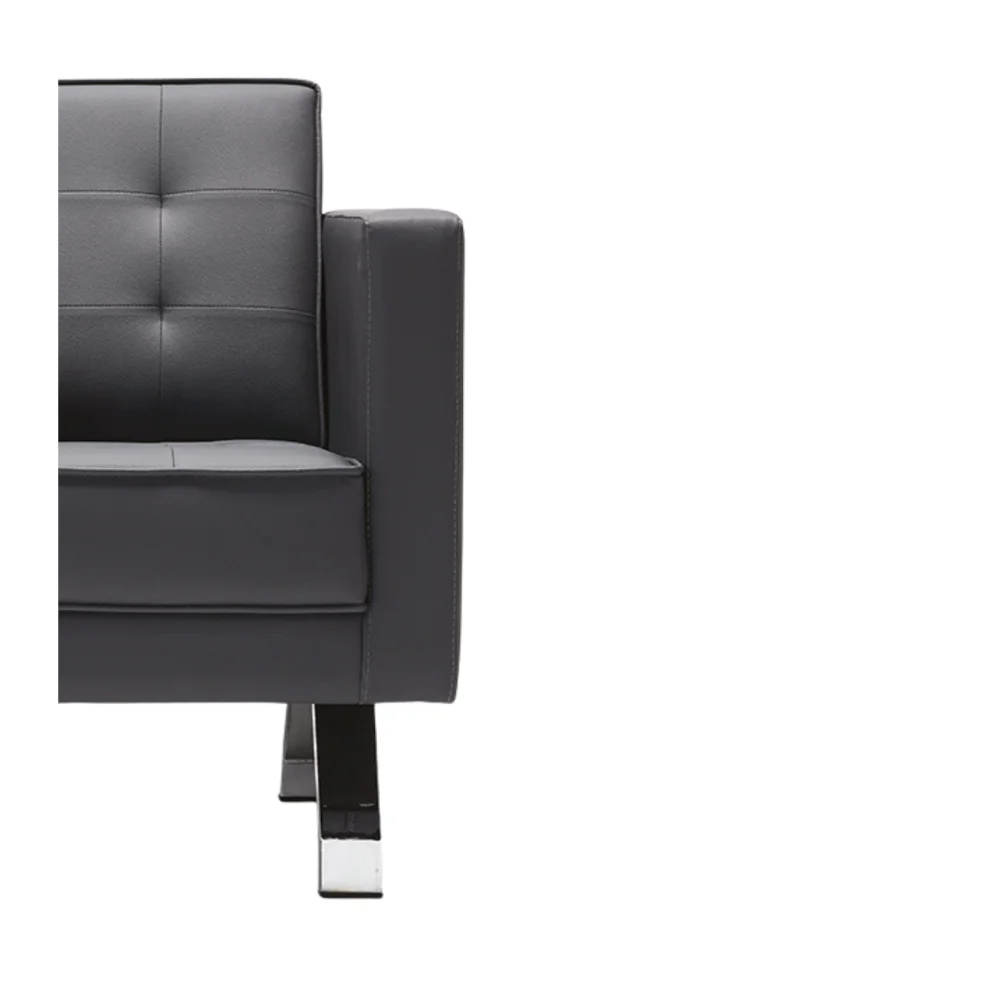 Bekaliving - Zirum Metal Leg Quilted Leather Armchair