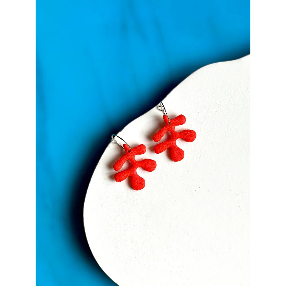 Daisy Lazy Creations - Halka Uçlu Mini Mercan Küpe