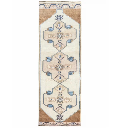 Soho Antiq - Damra Rustic Patterned Hand-woven Wool Rug 120x361 Cm