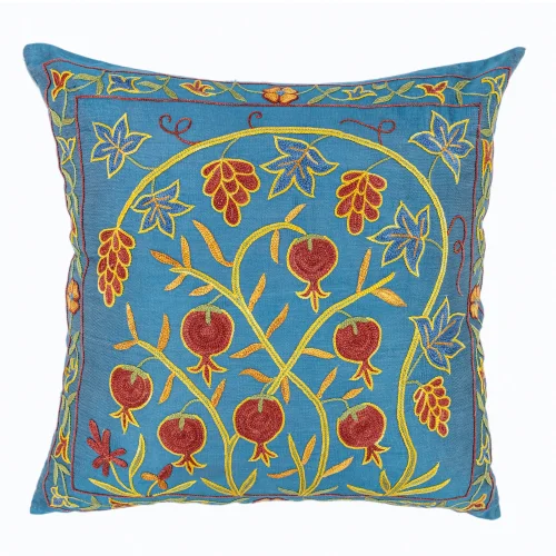 Soho Antiq - Jesse Silk Embroidered Handmade Suzani Cushion 50x50 Cm