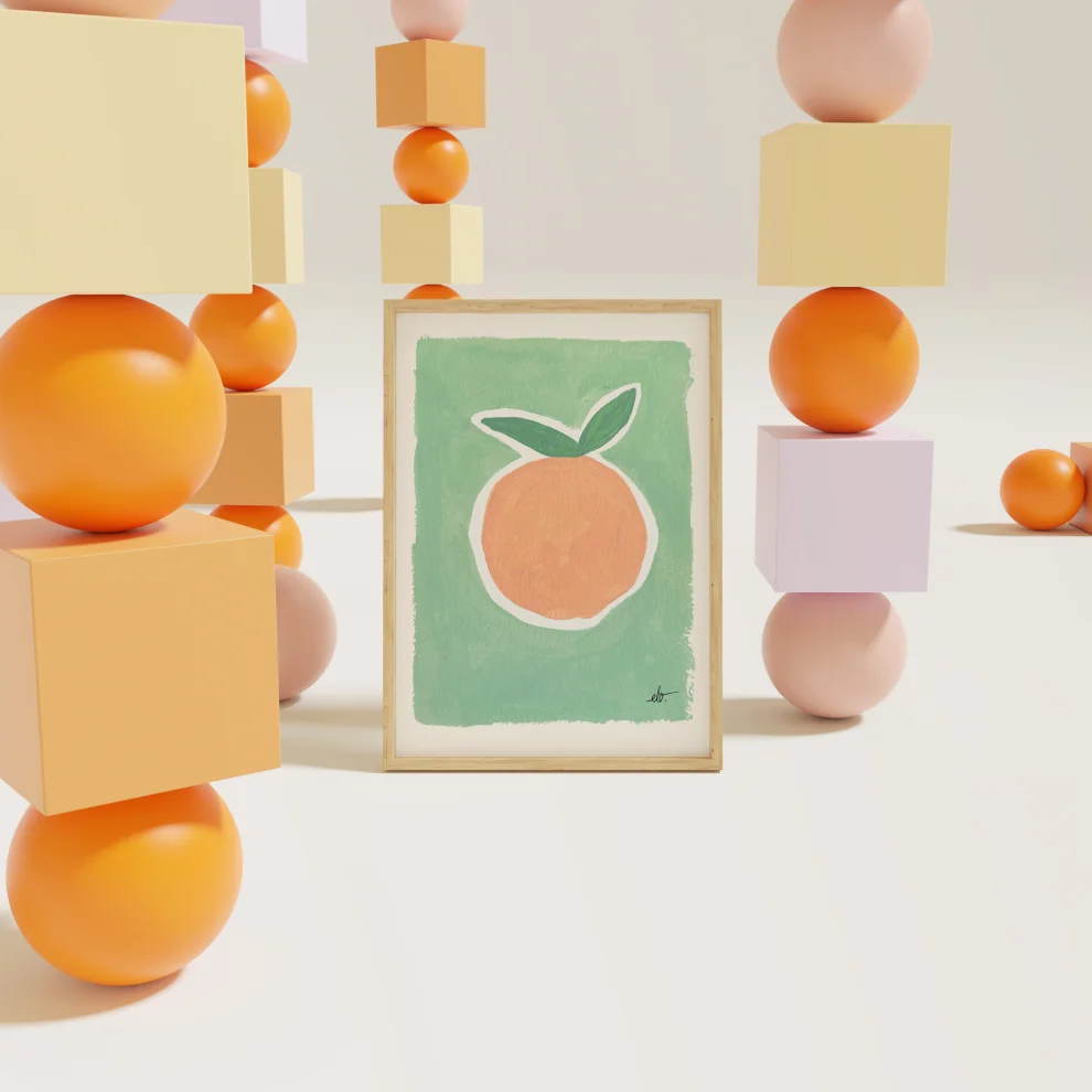 Elif Işık Töreci - Pastel 2- Orange Art Print