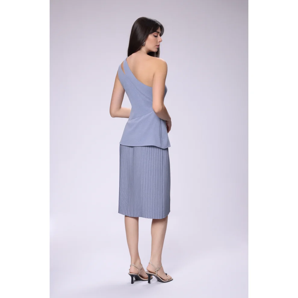 House of IKA - One Shoulder Pleated Dress