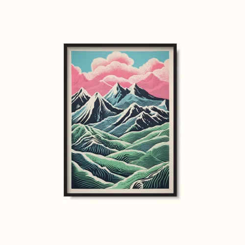 illustro - Tongariro - Özgün Tasarım Poster Art Print