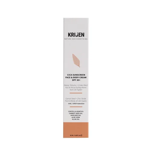 Krijen - 30+ Spf Sunscreen Cica Face And Body Cream 50 Gr