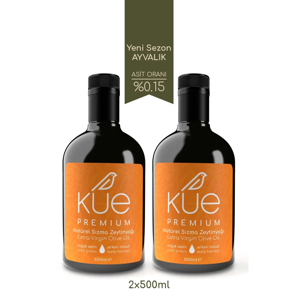 Kue Olive Oil - Premium Early Harvest Cold Press Extra Virgin Olive Oil 2x500 Ml