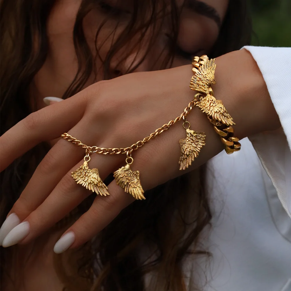 Bayemeyc - Feather Gold Plated Bracelet