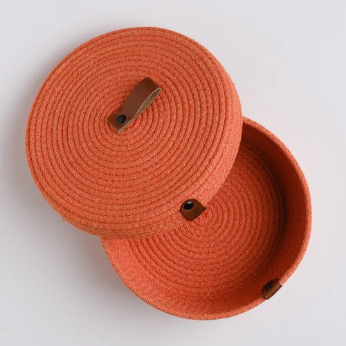 Joyso - Multi-purpose Cotton Rope Basket With Lid 20x8