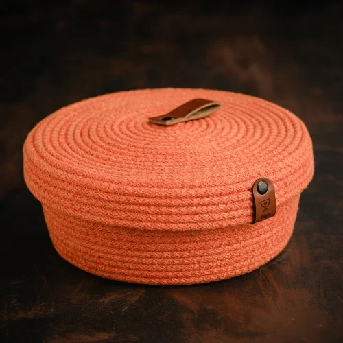 Joyso - Multi-purpose Cotton Rope Basket With Lid 20x8