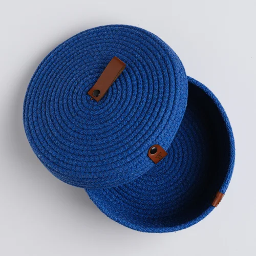 Joyso - Multi-purpose Cotton Rope Basket With Lid 20x8